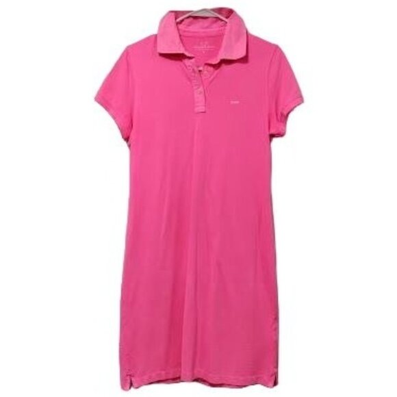 Vineyard Vines Embroidered Henley Polo Shirt Dress Cap Sleeve Pink Women's Small - Picture 2 of 13